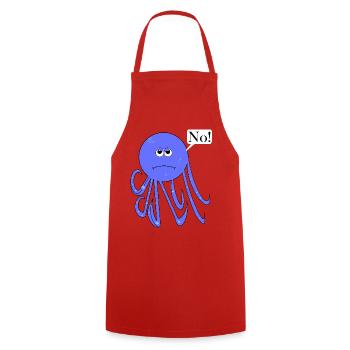 Statement No Squid, No Fun Comic, No - Cooking Apron - red - Front - AI Model Male 185 dark (185cm)