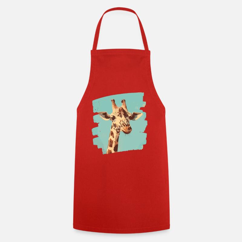 Girafe - Tablier de cuisine - rouge