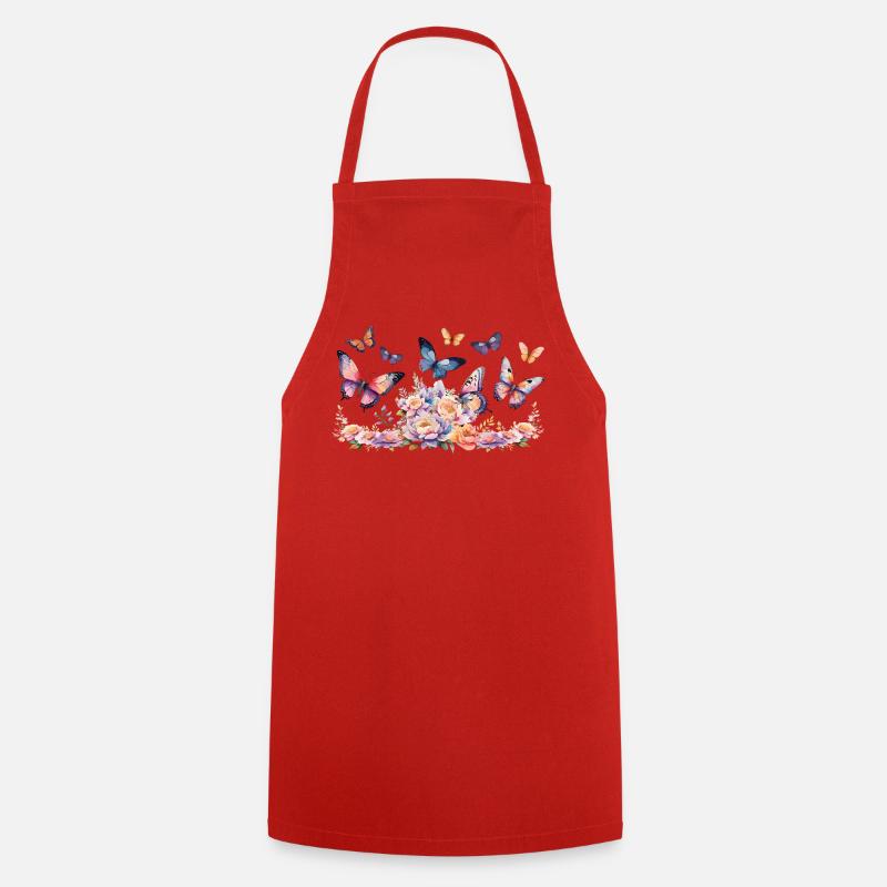 Magie des papillons - Art, couleurs et élégance - Tablier de cuisine - rouge