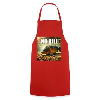 Carpe cuire qui déguste ses bouillettes - Tablier de cuisine - rouge - Devant - AI Model Male 185 dark (185cm)