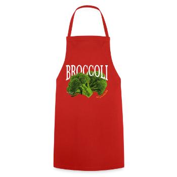 Broccoli – Ästhetisches Gemüse-Design - Kochschürze - Rot - Vorne - AI Model Male 185 dark (185cm)