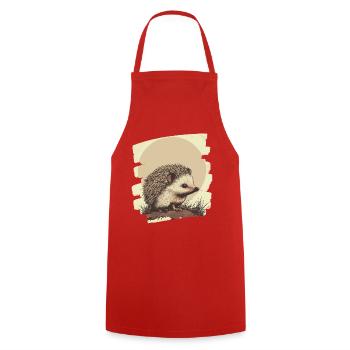 Hedgehog - Cooking Apron - red - Front - AI Model Male 185 dark (185cm)