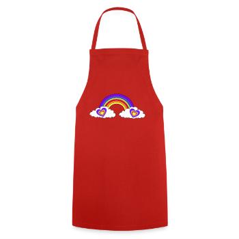 LGBT Regenbogen Herz Herzen - Kochschürze - Rot - Vorne - AI Model Male 185 dark (185cm)