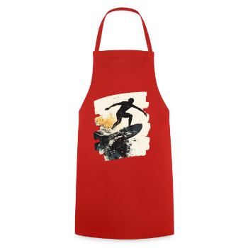 Surfer Surfing Surfboard Surfing - Cooking Apron - red - Front - AI Model Male 185 dark (185cm)