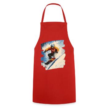 Snowboarder powder snow - Cooking Apron - red - Front - AI Model Male 185 dark (185cm)