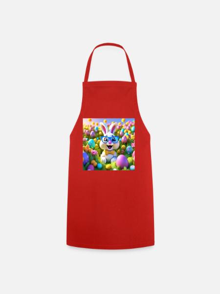 Ostern, Ostern, Frohe Ostern, Schokoladeneier - Kochschürze - Rot