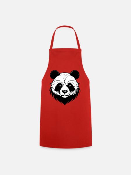 Elegant Panda Mask Design - Kochschürze - Rot