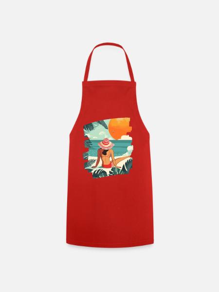 Sommer Retro - Kochschürze - Rot