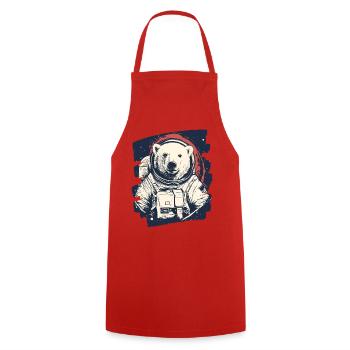 Polar Bear Astronaut - Cooking Apron - red - Front - AI Model Male 185 dark (185cm)