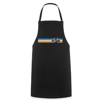Retro Bicycle Pattern Fade - Cooking Apron - black - Front - AI Model Male 185 dark (185cm)