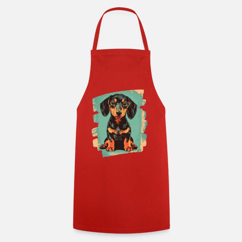 Teckel Dackel - Tablier de cuisine - rouge