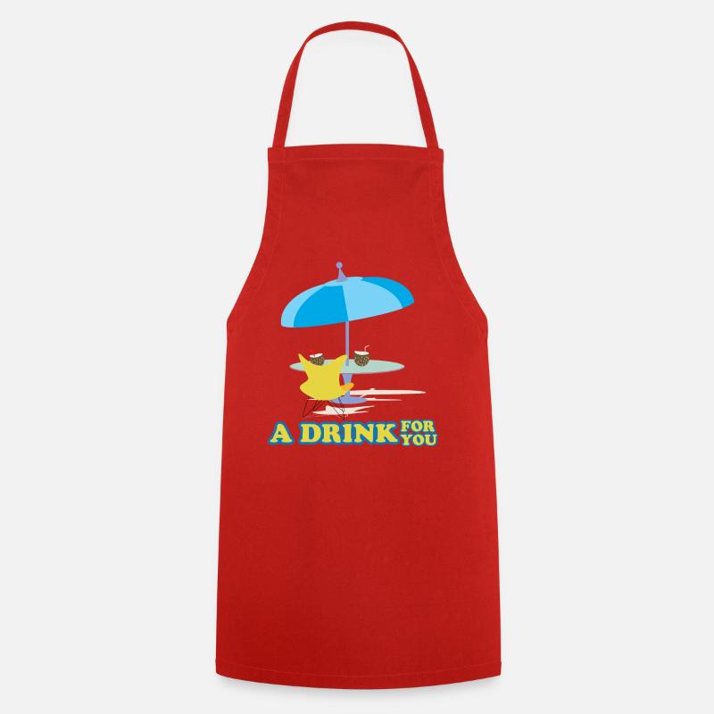 Drink with me - Cooking Apron - red