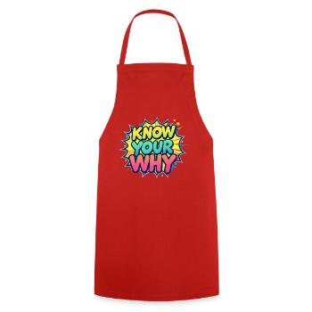 Sachez pourquoi - Tablier de cuisine - rouge - Devant - AI Model Male 185 dark (185cm)