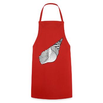 Sea Snail with Artistic Style Patterns - Cooking Apron - red - Front - AI Model Male 185 dark (185cm)