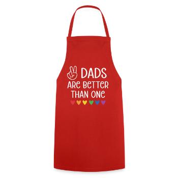 Mois de la fierté LGBTQ - Deux papas valent mieux qu’un - Tablier de cuisine - rouge - Devant - AI Model Male 185 dark (185cm)