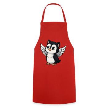 Süßer Pinguin Katze Engel mit Katzenohren Heilig - Kochschürze - Rot - Vorne - AI Model Male 185 dark (185cm)