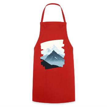 Berge Klettern Kletterer Wandern - Kochschürze - Rot - Vorne - AI Model Male 185 dark (185cm)