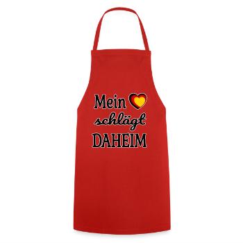 Mein Herz schlägt daheim – Schwarz-Rot-Gold - Kochschürze - Rot - Vorne - AI Model Male 185 dark (185cm)