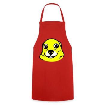 Anxious Dog in Pop Art Style - Cooking Apron - red - Front - AI Model Male 185 dark (185cm)
