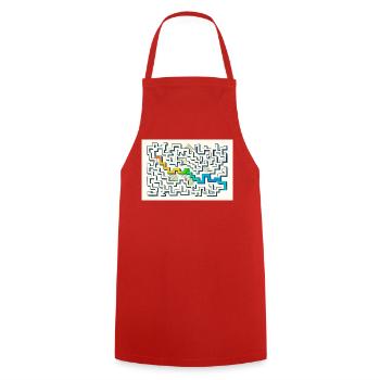 Follow the Path - Cooking Apron - red - Front - AI Model Male 185 dark (185cm)