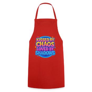 Fantasy Reader Vibes – Kissed by Chaos Design - Tablier de cuisine - rouge - Devant - AI Model Male 185 dark (185cm)