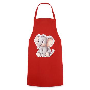 Elephant - Cooking Apron - red - Front - AI Model Male 185 dark (185cm)