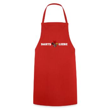 Darts ist Liebe - Kochschürze - Rot - Vorne - AI Model Male 185 dark (185cm)