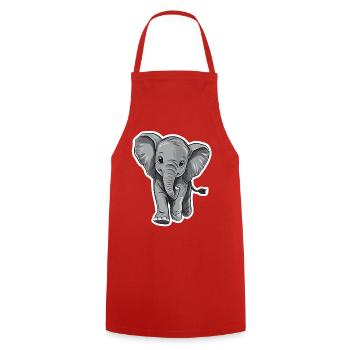 Elephant - Cooking Apron - red - Front - AI Model Male 185 dark (185cm)