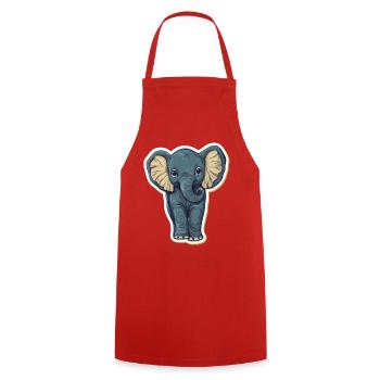 Éléphant mignon – idée cadeau pour les amoureux des animaux - Tablier de cuisine - rouge - Devant - AI Model Male 185 dark (185cm)
