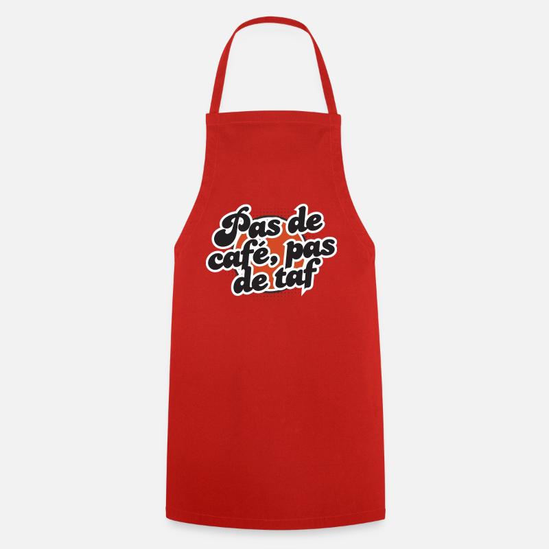No coffee, no work – Punchy vintage style - Cooking Apron - red