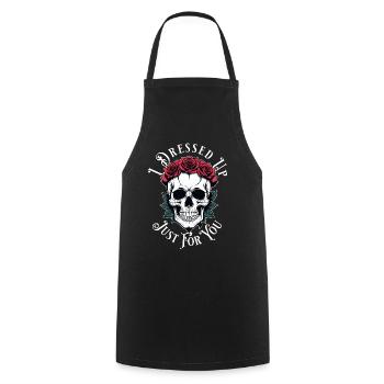 crâne sombre romantique - Tablier de cuisine - noir - Devant - AI Model Male 185 dark (185cm)