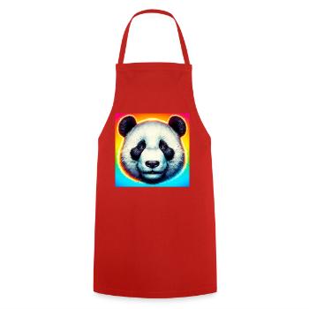Panda - Kochschürze - Rot - Vorne - AI Model Male 185 dark (185cm)