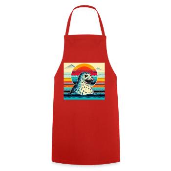 seal - Cooking Apron - red - Front - AI Model Male 185 dark (185cm)