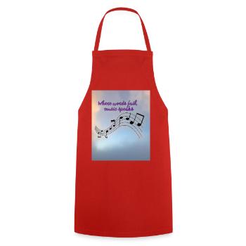 La musique parle au-delà des mots Design - Tablier de cuisine - rouge - Devant - AI Model Male 185 dark (185cm)