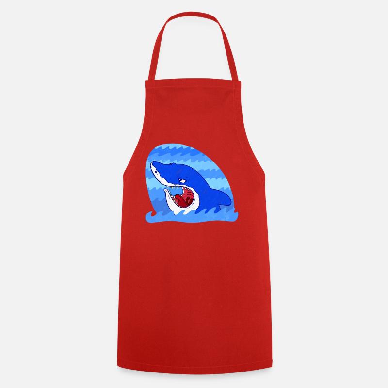 Requin sinistre - Tablier de cuisine - rouge