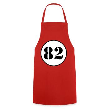 Number concept with contrast - Cooking Apron - red - Front - AI Model Male 185 dark (185cm)