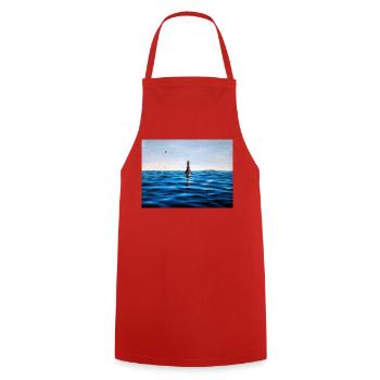 Lighthouse over Calm Blue Adriatic Sea Croatia - Cooking Apron - red - Front - AI Model Male 185 dark (185cm)
