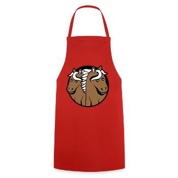 2 Horses Man Woman Lovers Friends Love Team - Cooking Apron - red - Front - AI Model Male 185 dark (185cm)