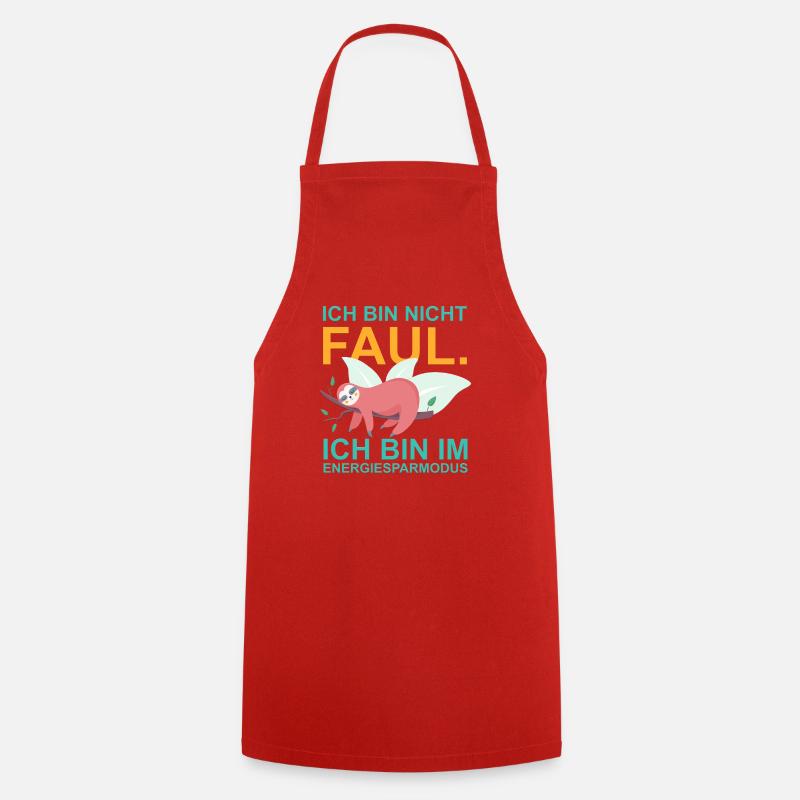 Sloth Power Saving Mode – Funny Quote - Cooking Apron - red