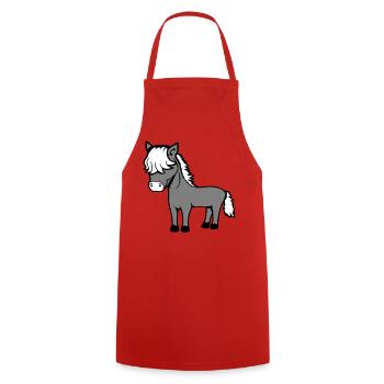 Pferd Bob Haare Frisur Pony Fohlen Niedlich Comic - Kochschürze - Rot - Vorne - AI Model Male 185 dark (185cm)