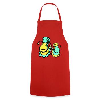 2 snail shell snails child dad mom family - Cooking Apron - red - Front - AI Model Male 185 dark (185cm)