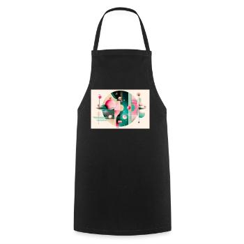 Composition Abstraite Envolée Chromatique - Tablier de cuisine - noir - Devant - AI Model Male 185 dark (185cm)