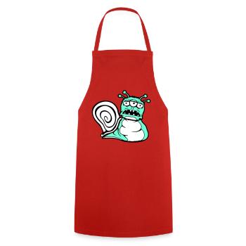 snail alien monster Halloween extraterrestrial - Cooking Apron - red - Front - AI Model Male 185 dark (185cm)