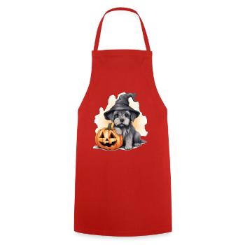Halloween Witch Hat Pumpkin Dog Miniature Schnauzer - Cooking Apron - red - Front - AI Model Male 185 dark (185cm)