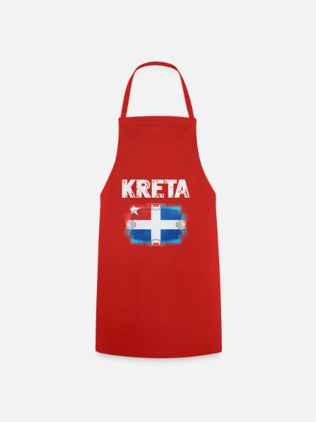 Kreta Flagge Design mit Wasserfarben-Effekt - Kochschürze - Rot