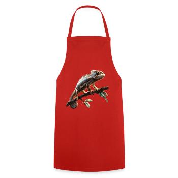 Chameleon Lizard Reptile Chameleon Iguana Lizard - Cooking Apron - red - Front - AI Model Male 185 dark (185cm)