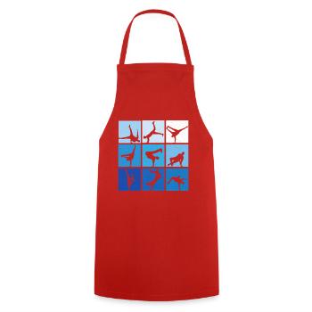Break Dance Poses 80s 90s Style Hip Hop Hommage - Tablier de cuisine - rouge - Devant - AI Model Male 185 dark (185cm)