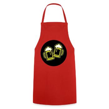 Bier Anstoßen Symbol Bierkrug - Kochschürze - Rot - Vorne - AI Model Male 185 dark (185cm)