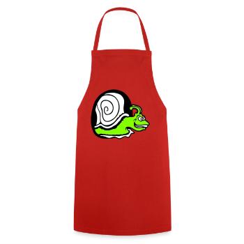 escargot regarde trou mur trou de souris drôle idiot - Tablier de cuisine - rouge - Devant - AI Model Male 185 dark (185cm)