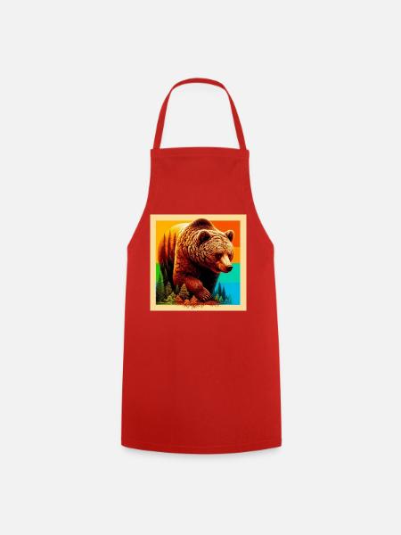 Bär - Kochschürze - Rot